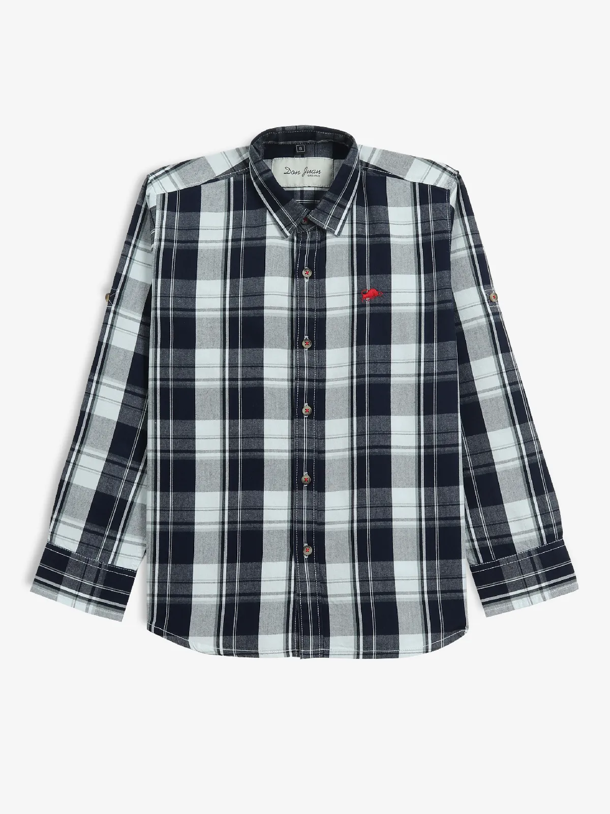 DNJS navy checks cotton shirt