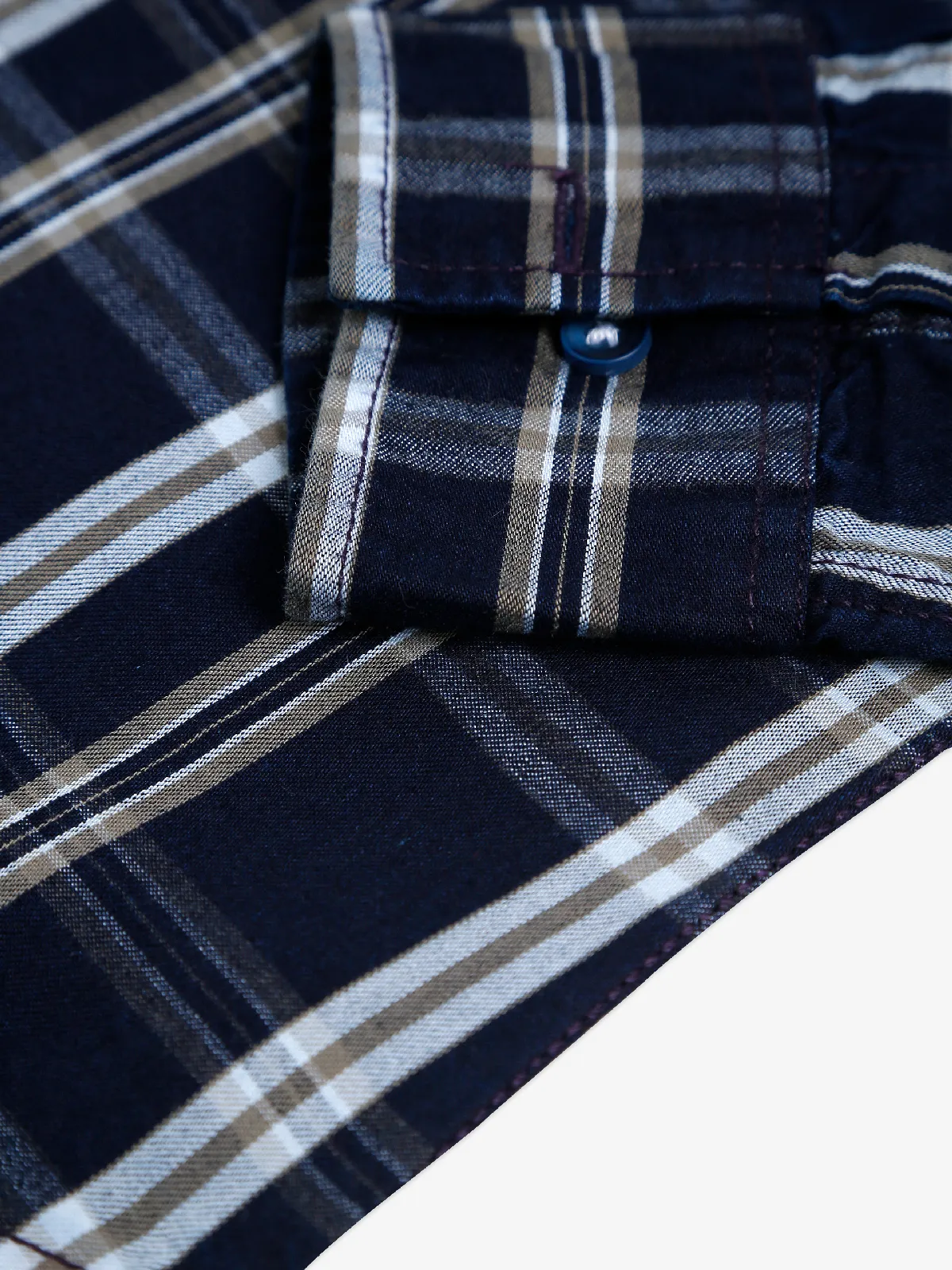 DNJS navy cotton checks shirt