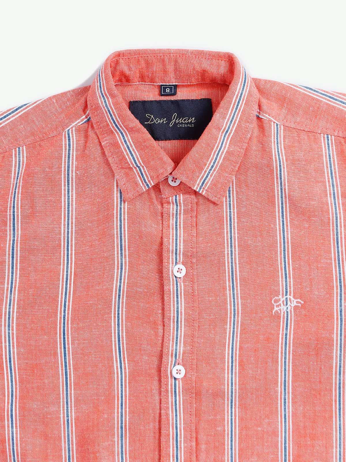 DNJS orange stripe linen shirt