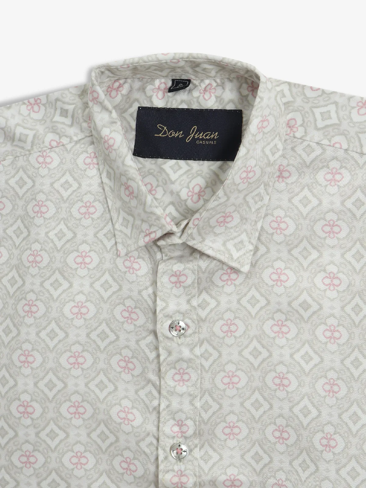 DNJS printed grey cotton shirt