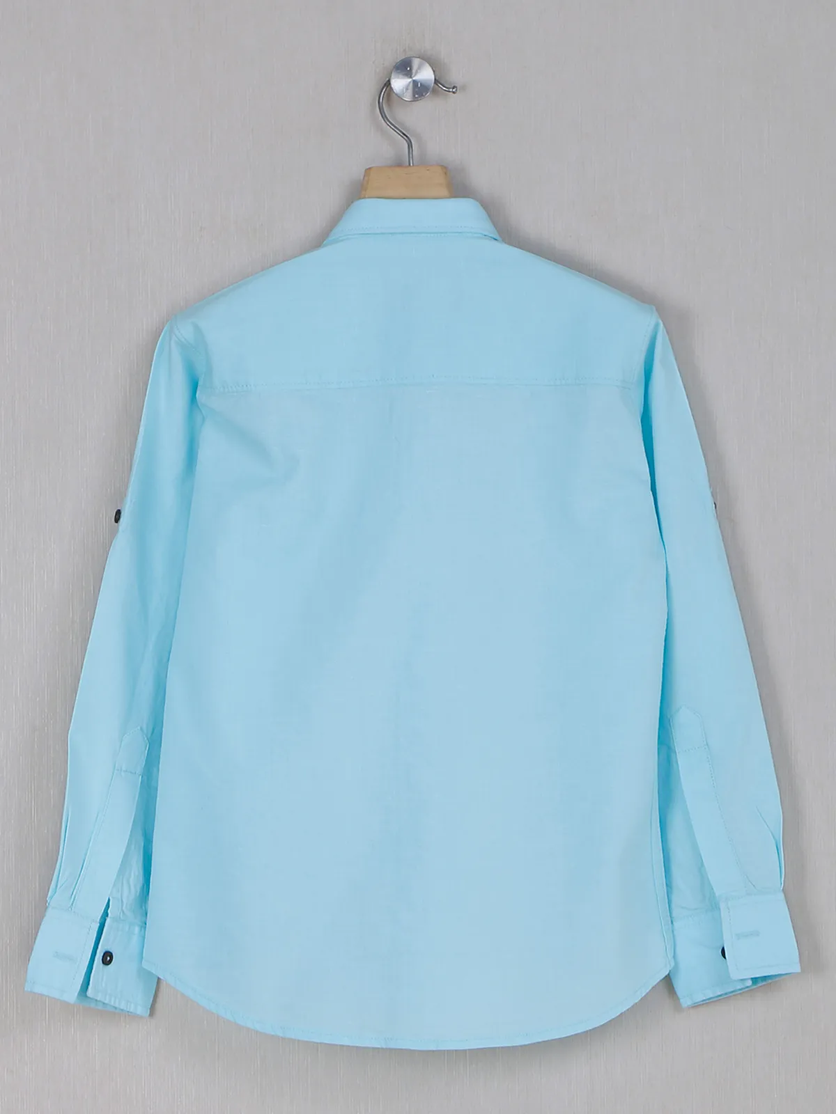 DNJS sea blue plain style shirt for boys