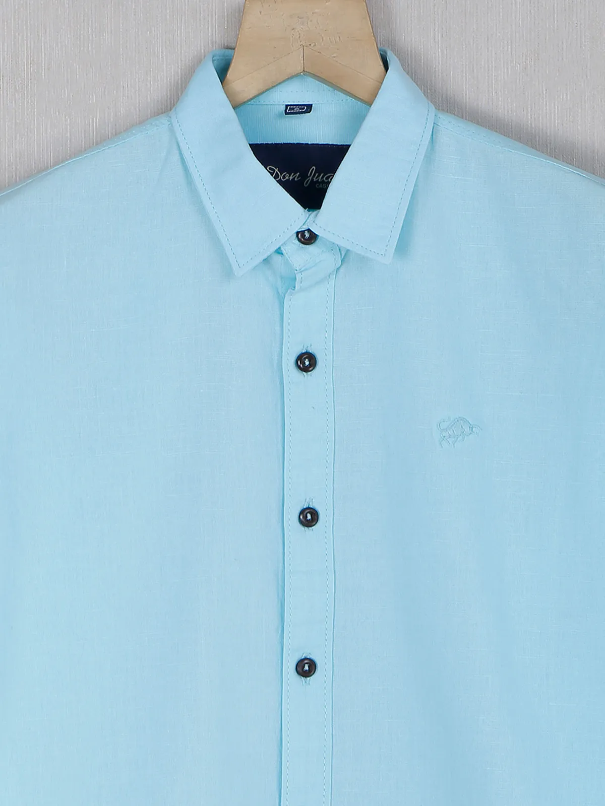 DNJS sea blue plain style shirt for boys