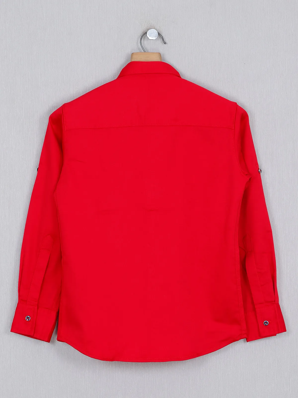 DNJS solid red casual wear shirt