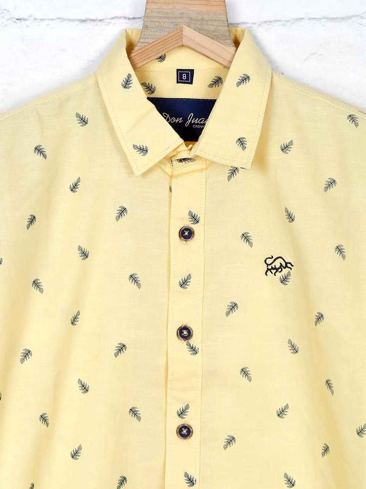 DNJS yellow printed cotton shirt