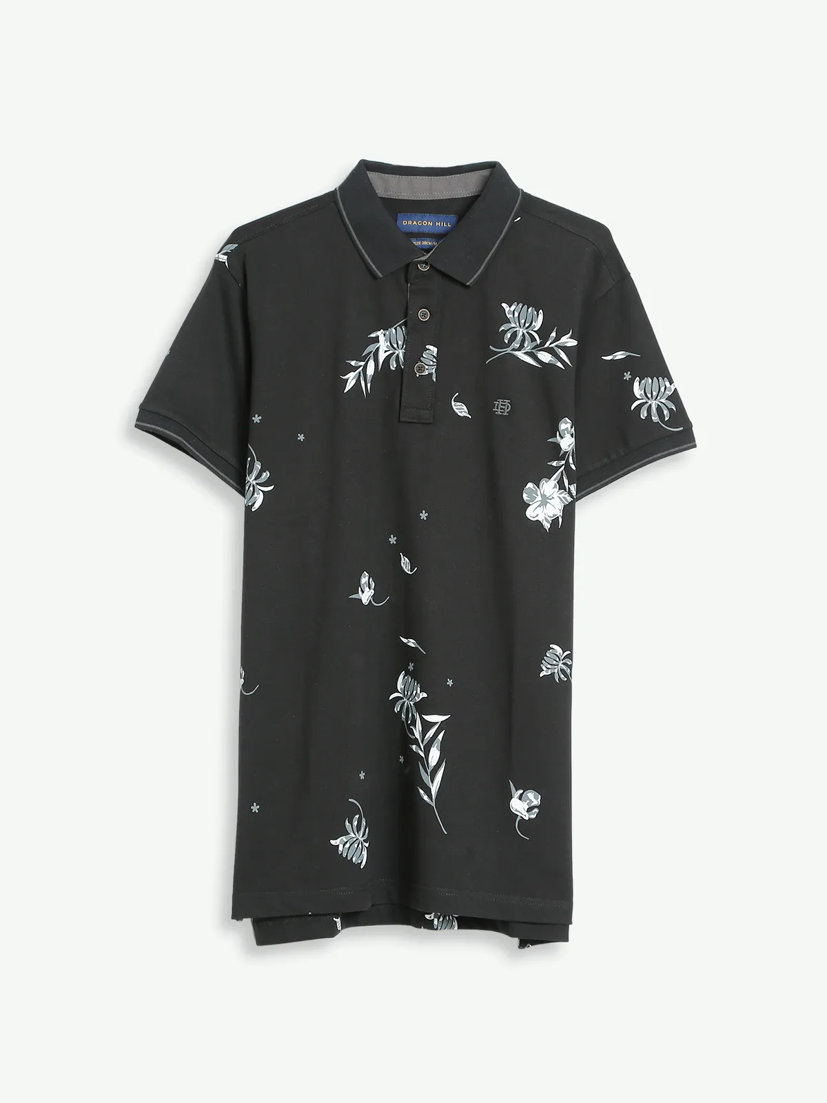 Dragon Hill cotton black printed t shirt