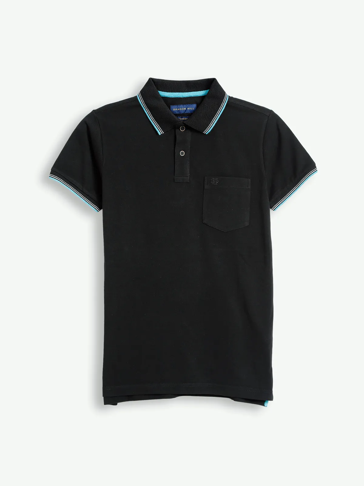 Dragon Hill cotton plain black t shirt