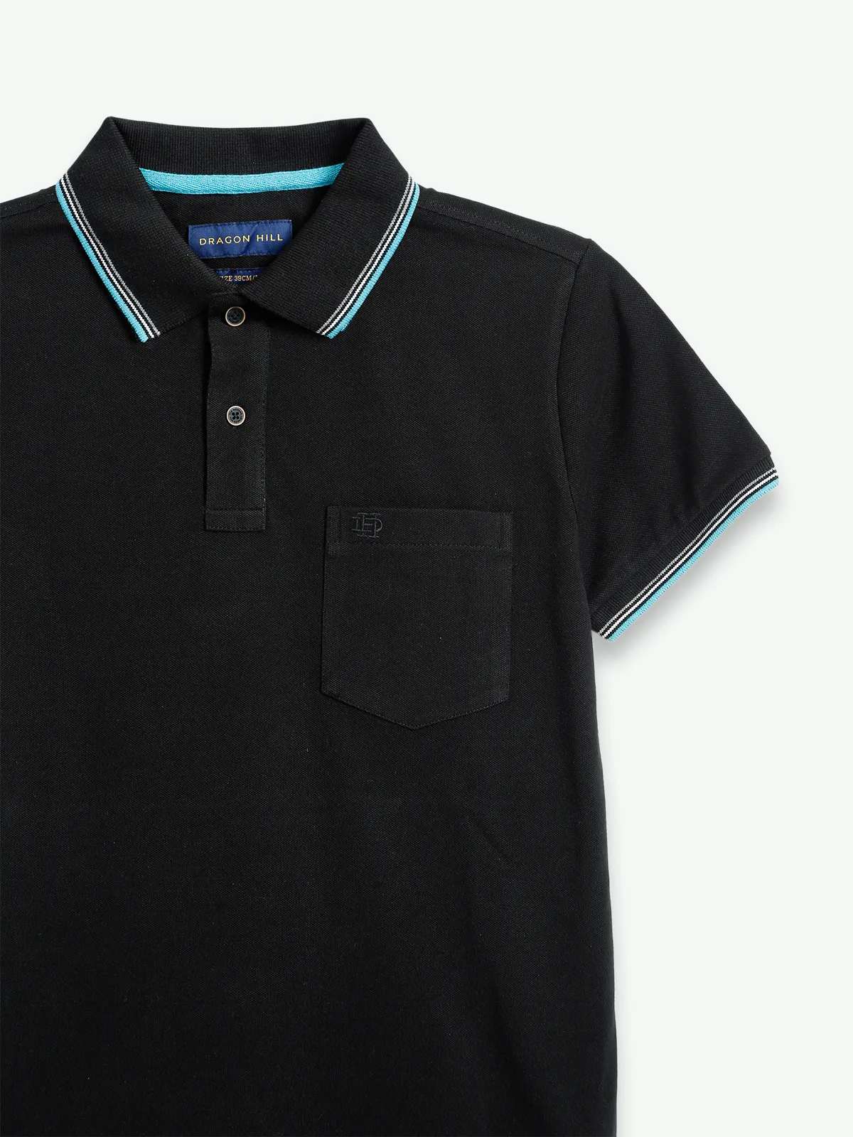 Dragon Hill cotton plain black t shirt