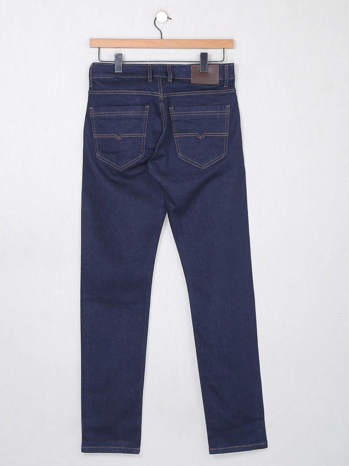 Dragon Hill denim dark blue solid men jeans