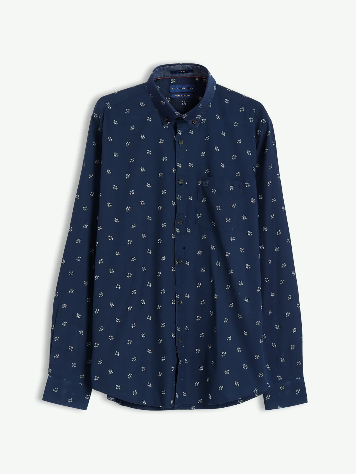 Dragon Hill navy cotton full sleeves shirt