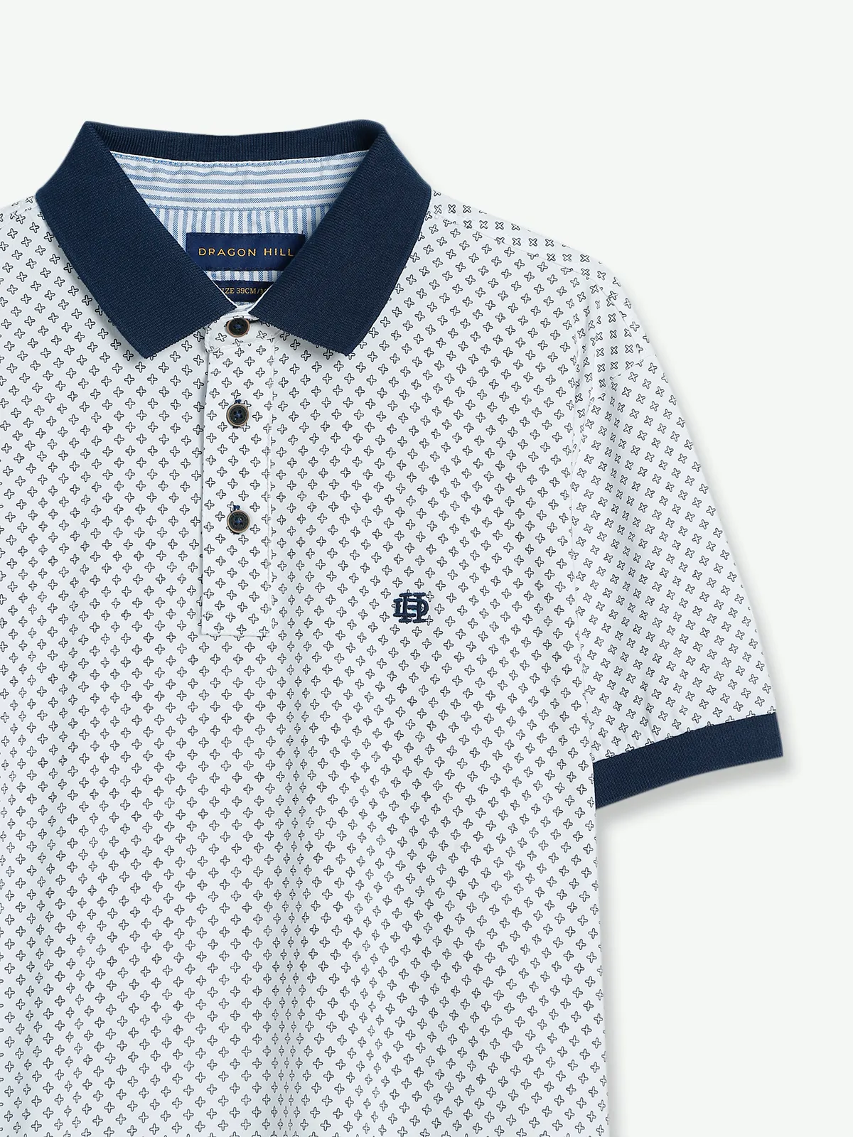 Dragon Hill printed white polo t shirt