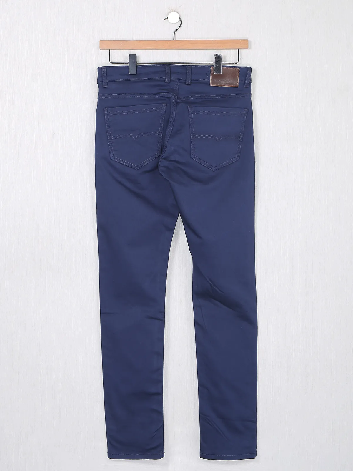 Dragon Hill solid cotton jeans in light navy