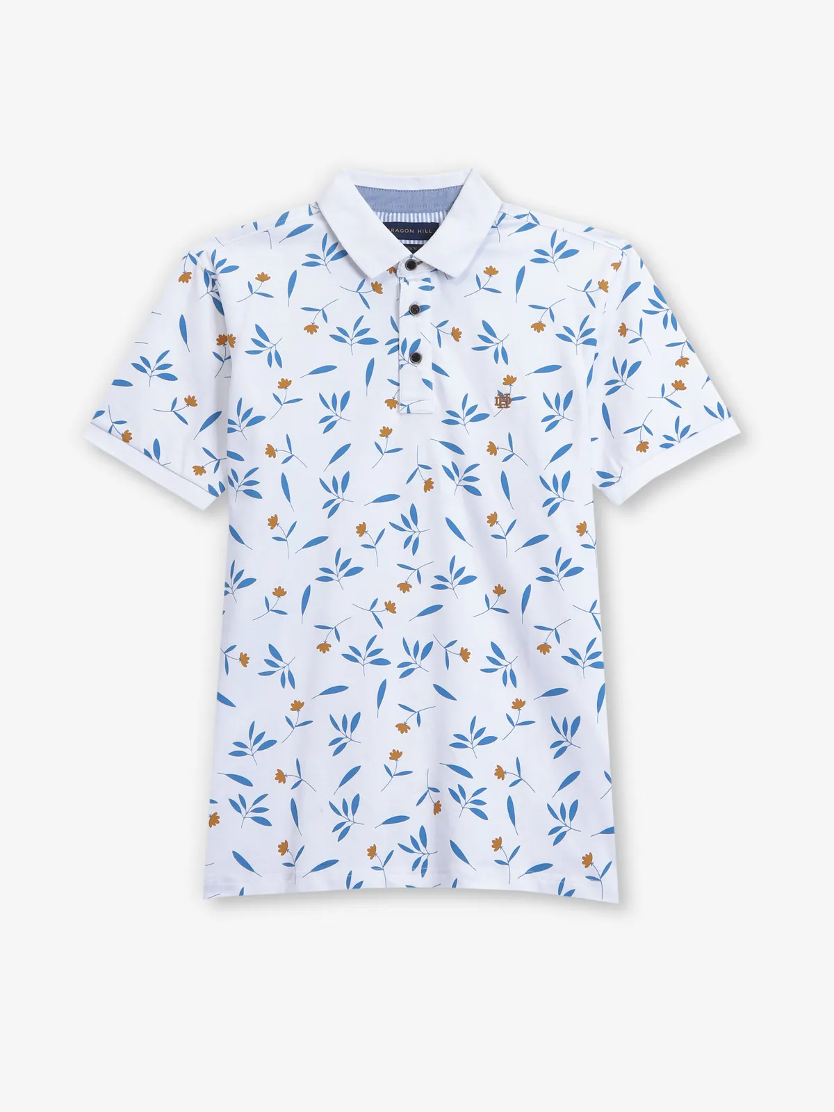 DRAGON HILL white cotton polo t-shirt