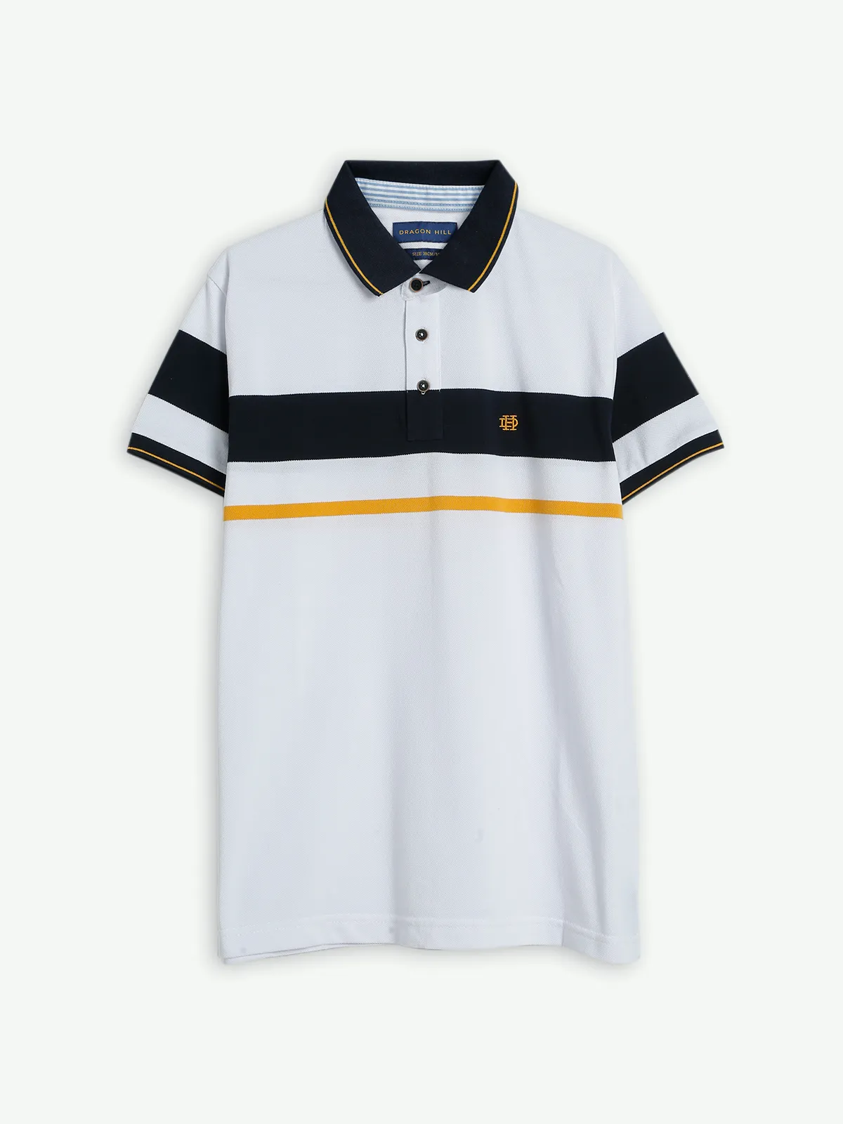 Dragon Hill white stripe slim fit t shirt