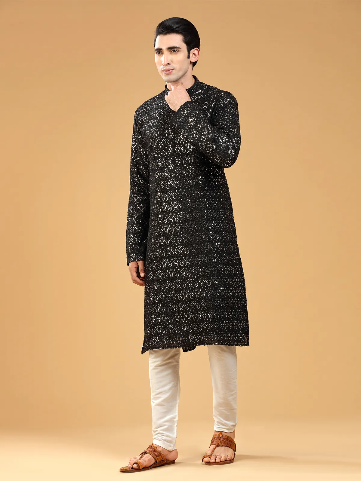 Elegant black georgette kurta suit