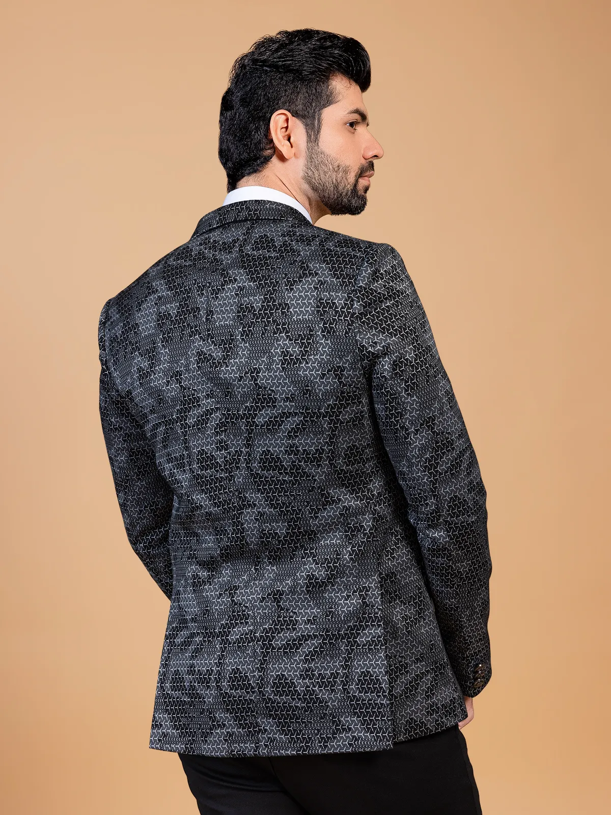 Elegant grey texture blazer
