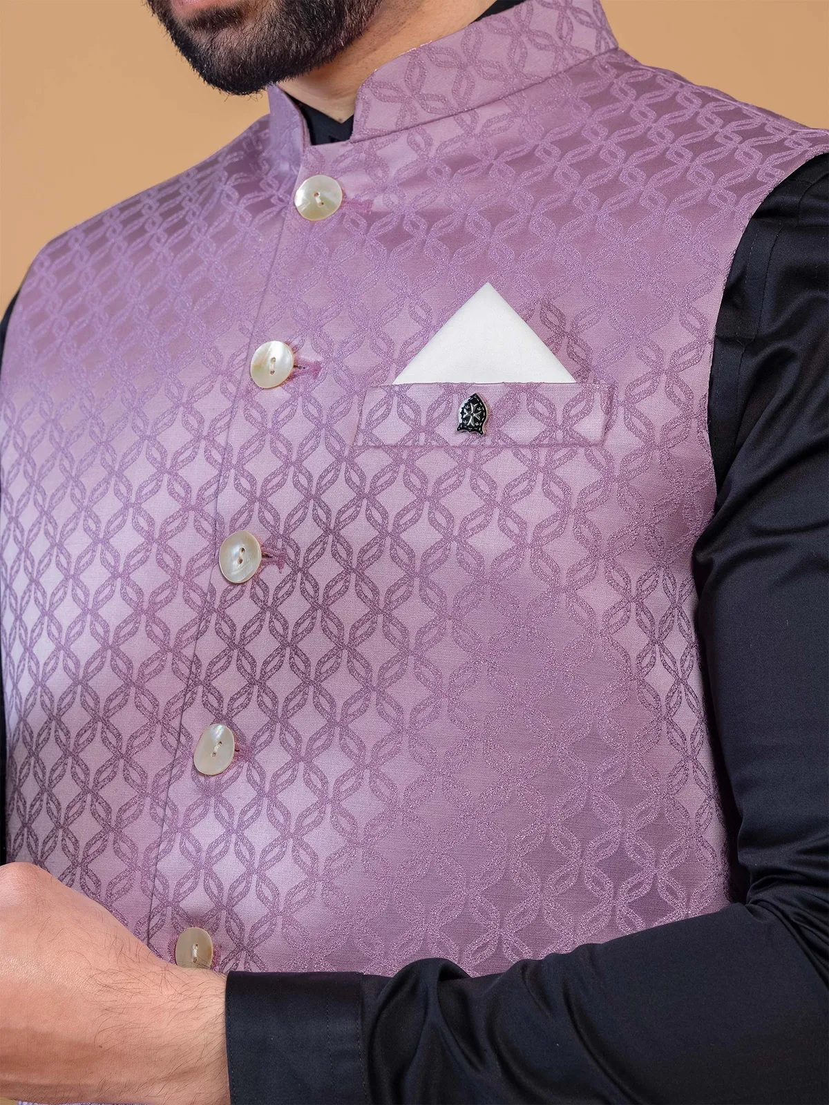 Elegant light purple silk waistcoat