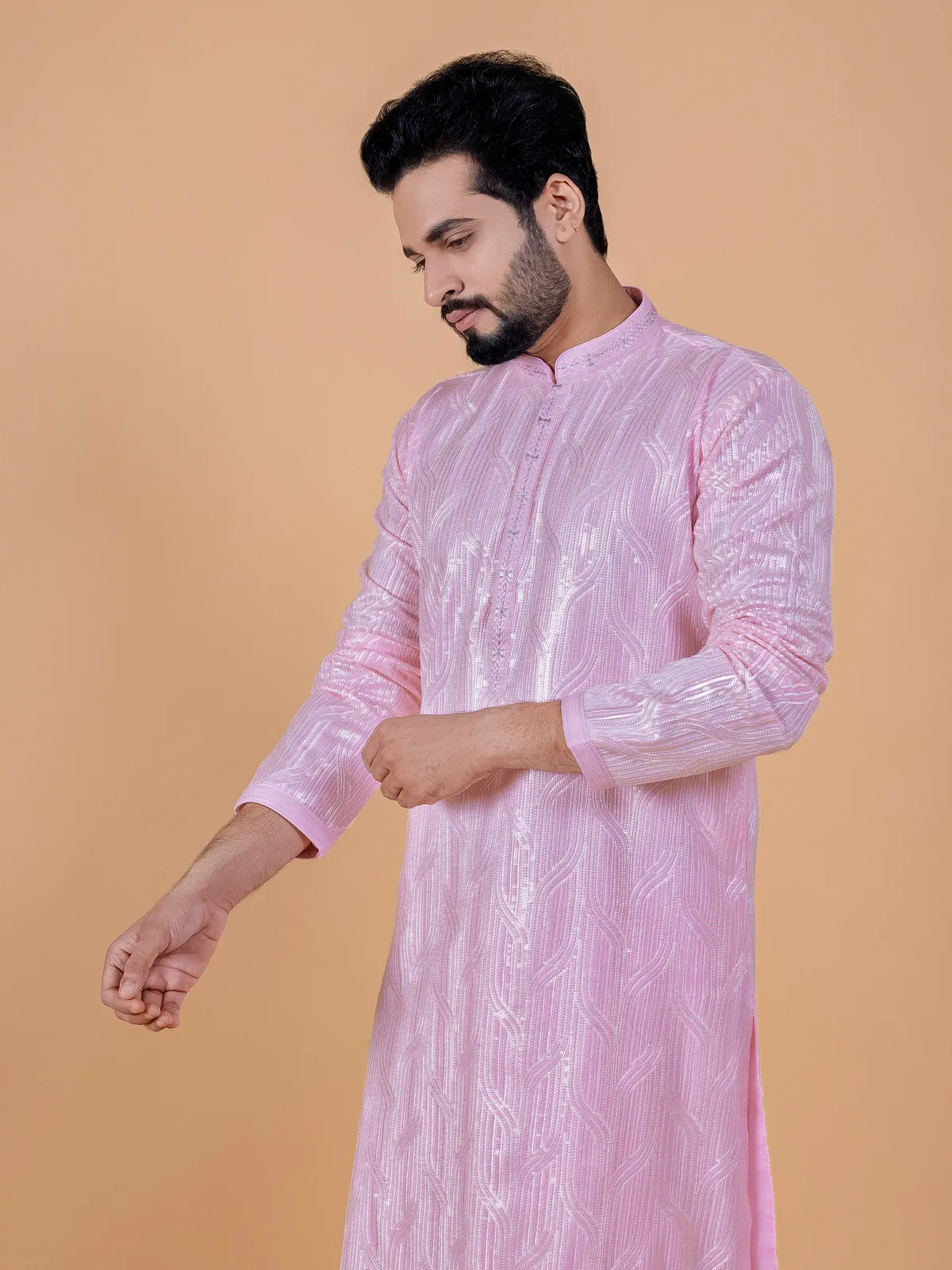 Elegant pink georgette kurta suit