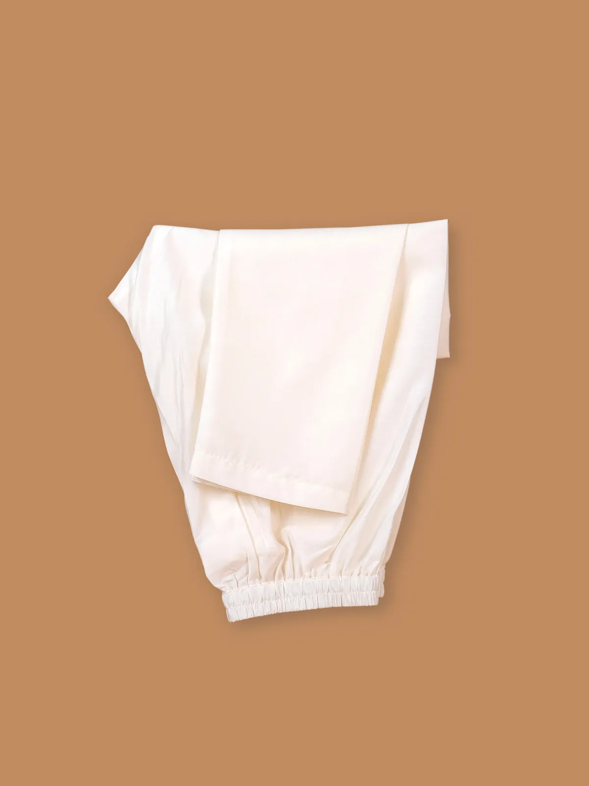 Elegant plain white cotton silk kurta suit suit for men