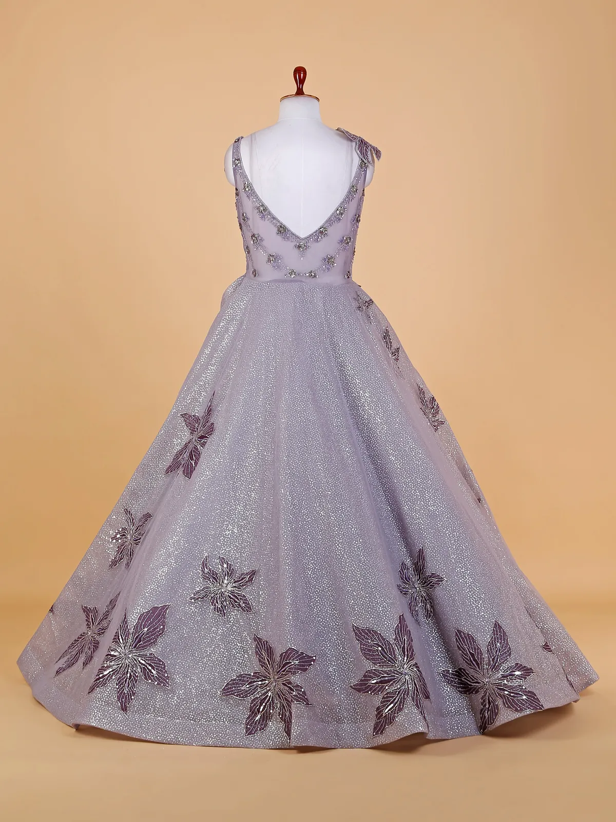 Elegant purple net gown