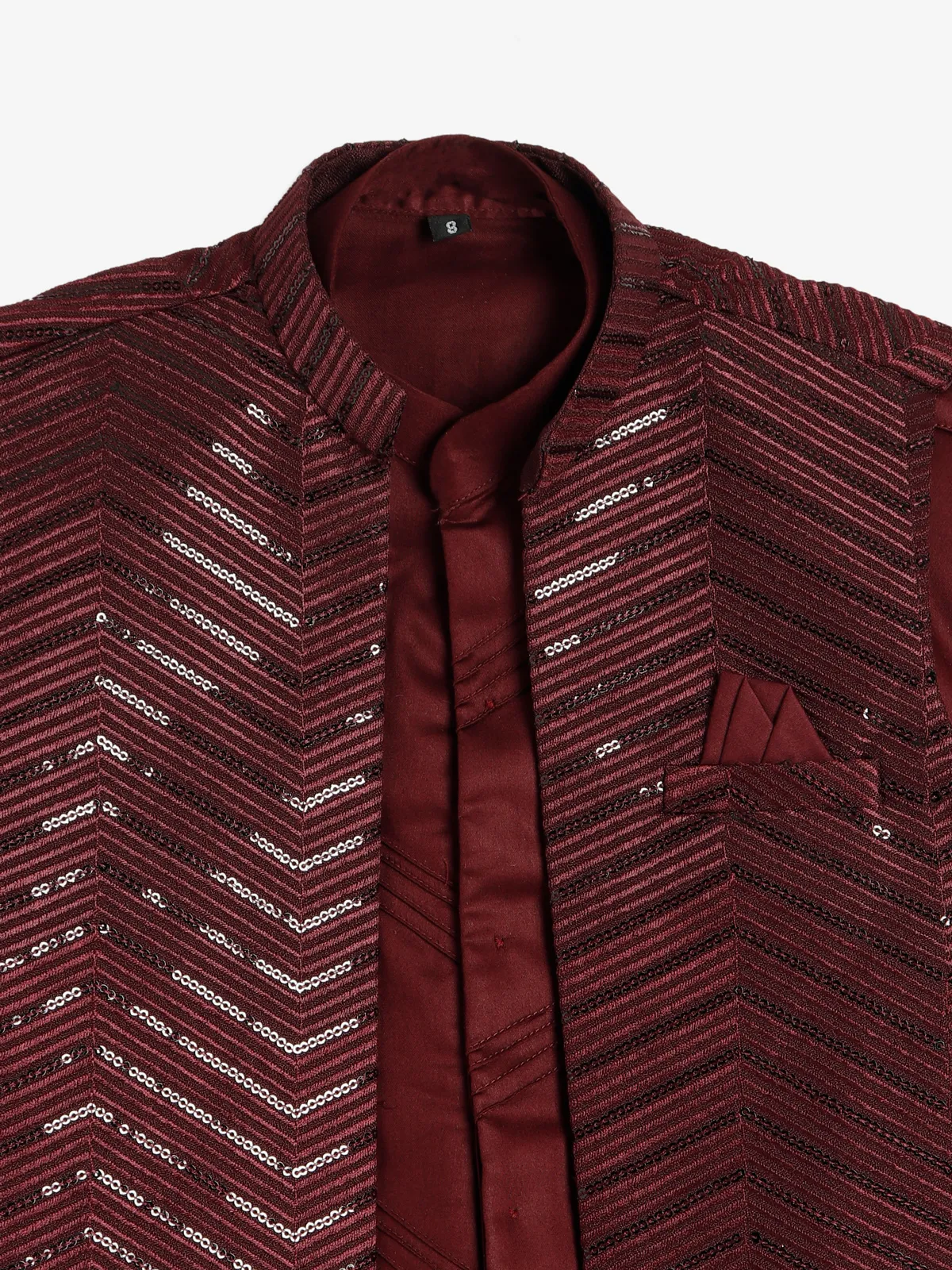 Elegant silk maroon waistcoat set