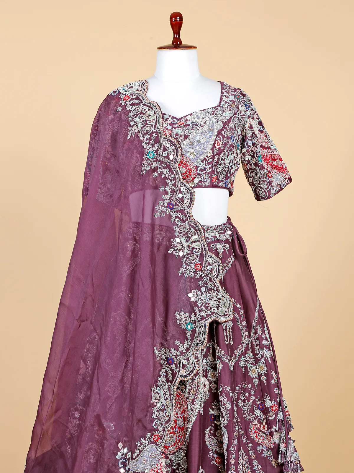 Elegant wine designer lehenga choli