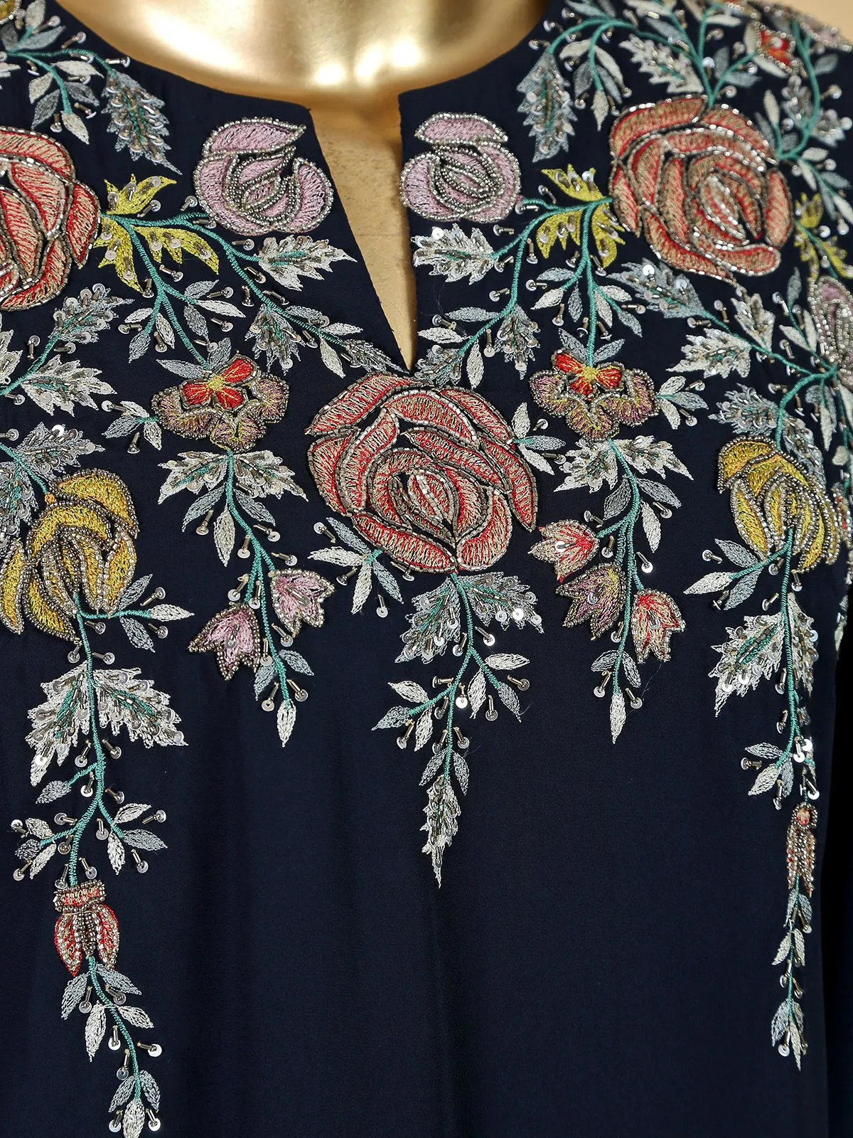 Fabulous navy georgette sharara suit