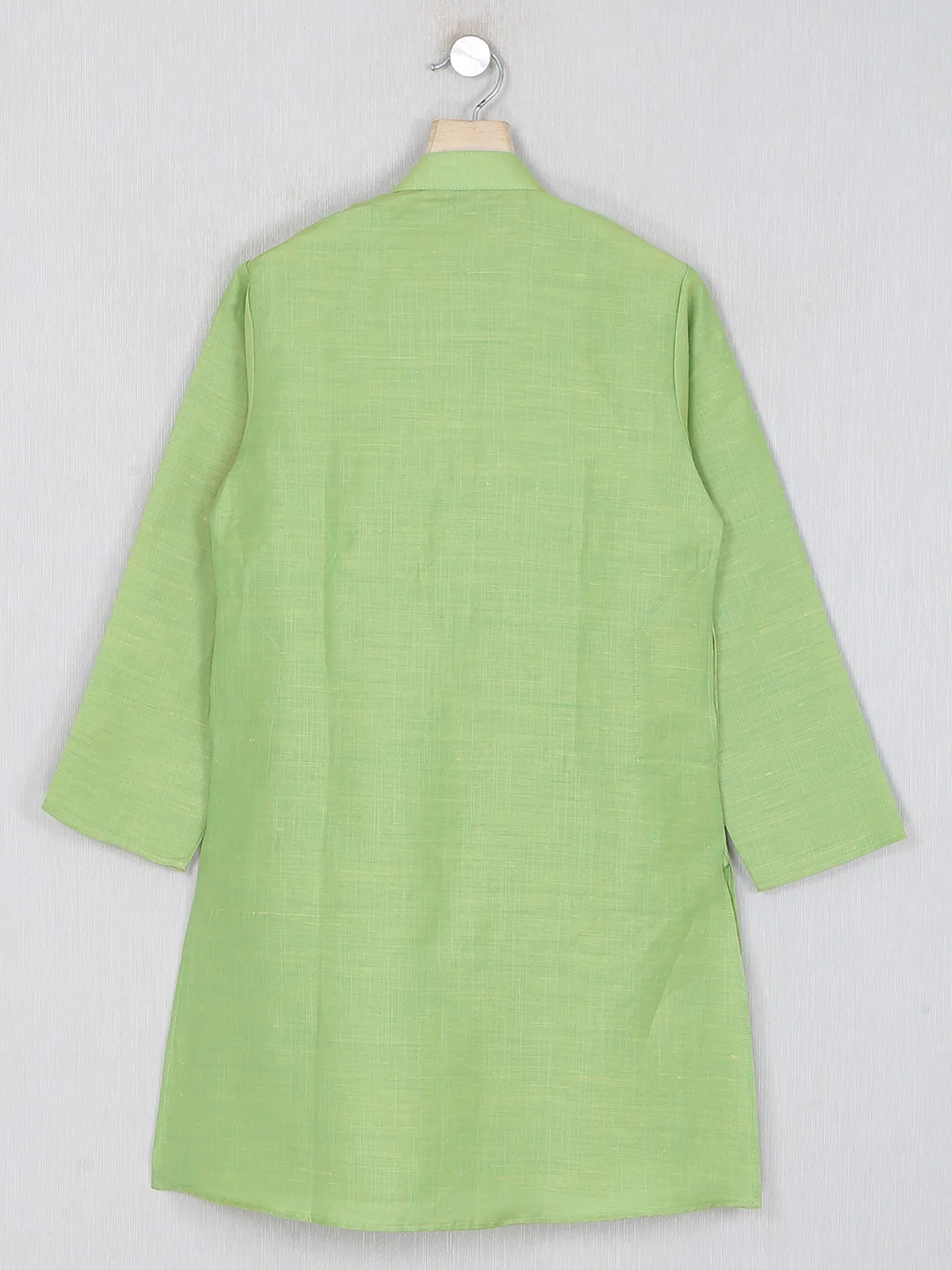 Festive wear optic green kurta suit in cotton