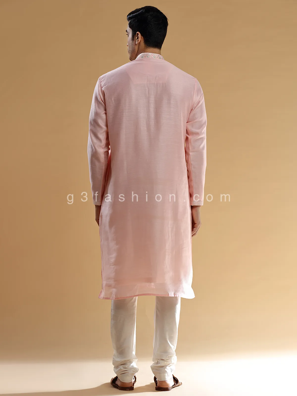 Festive wear pink  Men Kurta pajama for festive