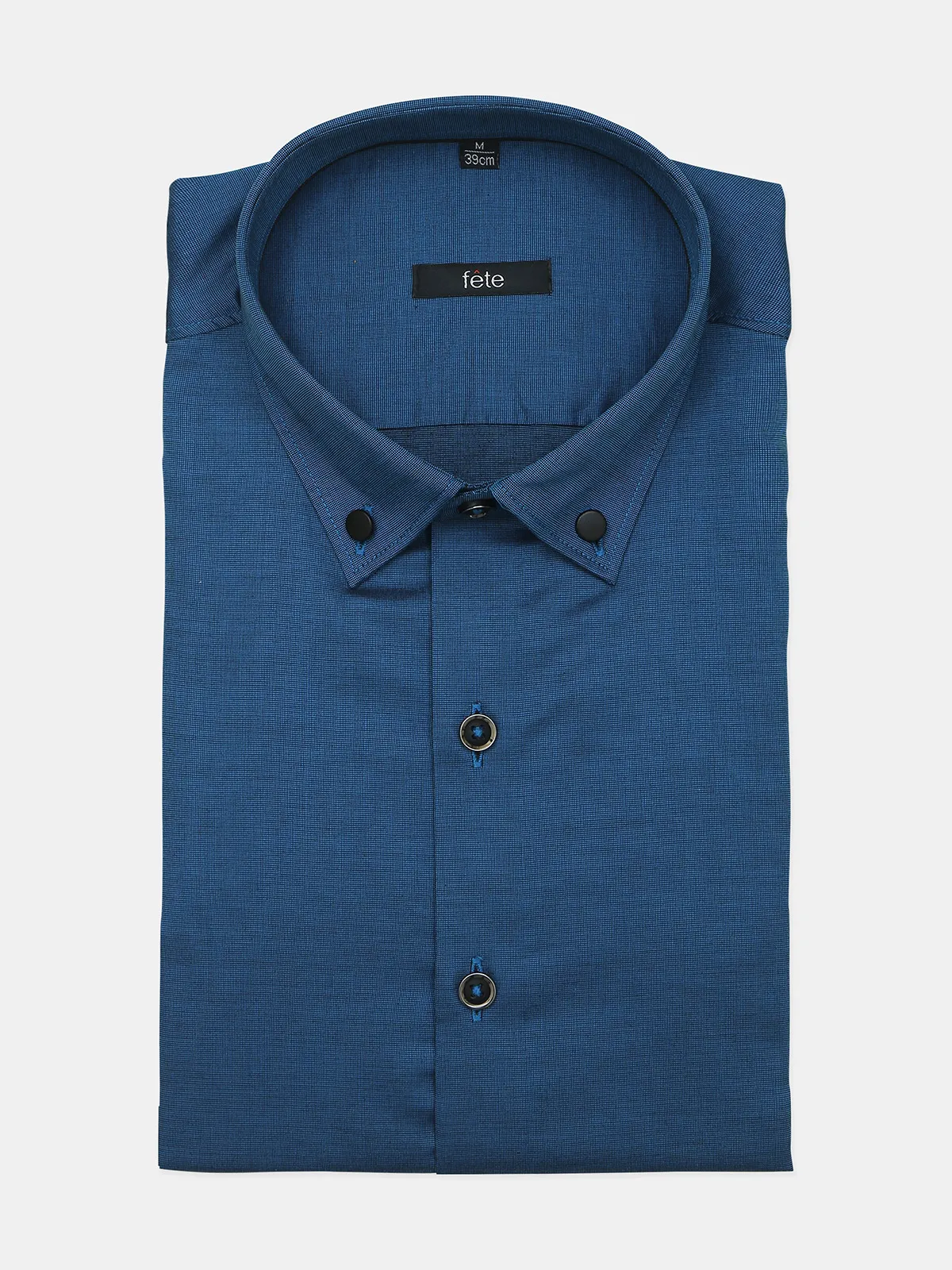 Fete blue formal wear shirt for men in slim-fit style