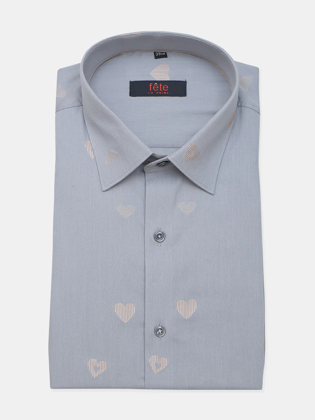 Fete grey hued printed cotton shirt