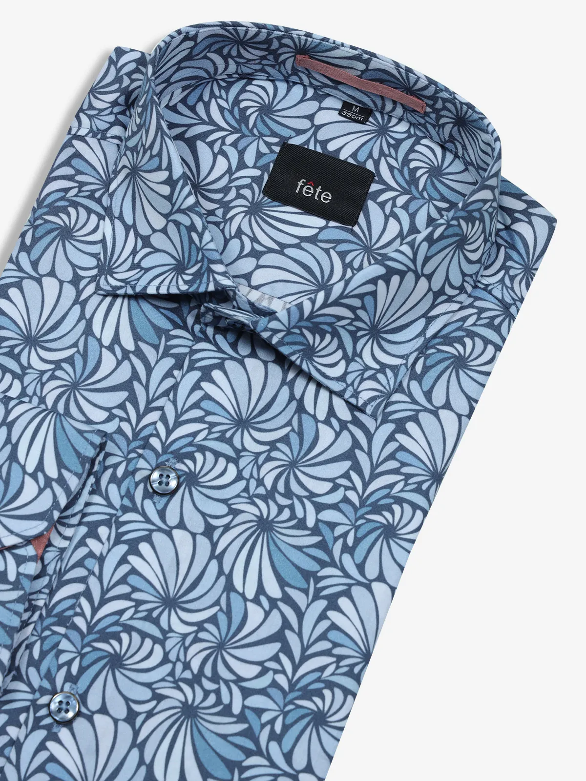 FETE navy cotton printed shirt