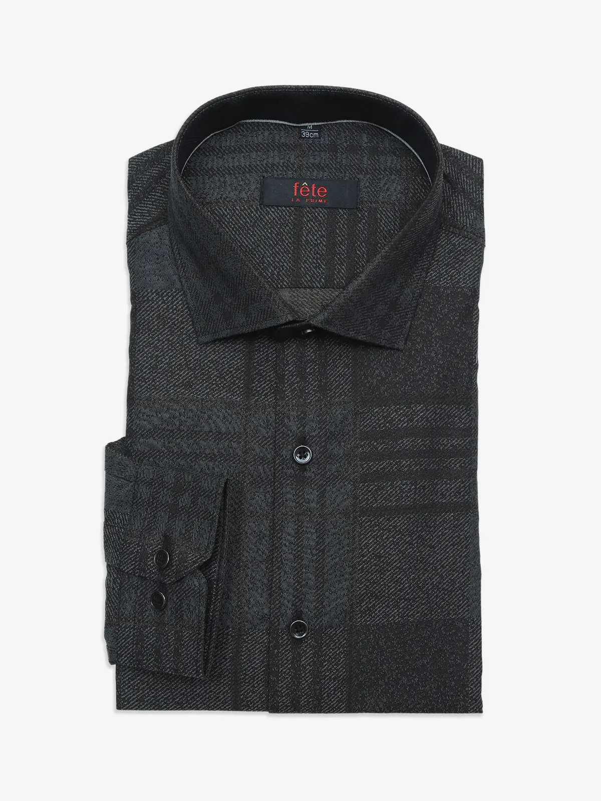 Fete dark grey checks shirt