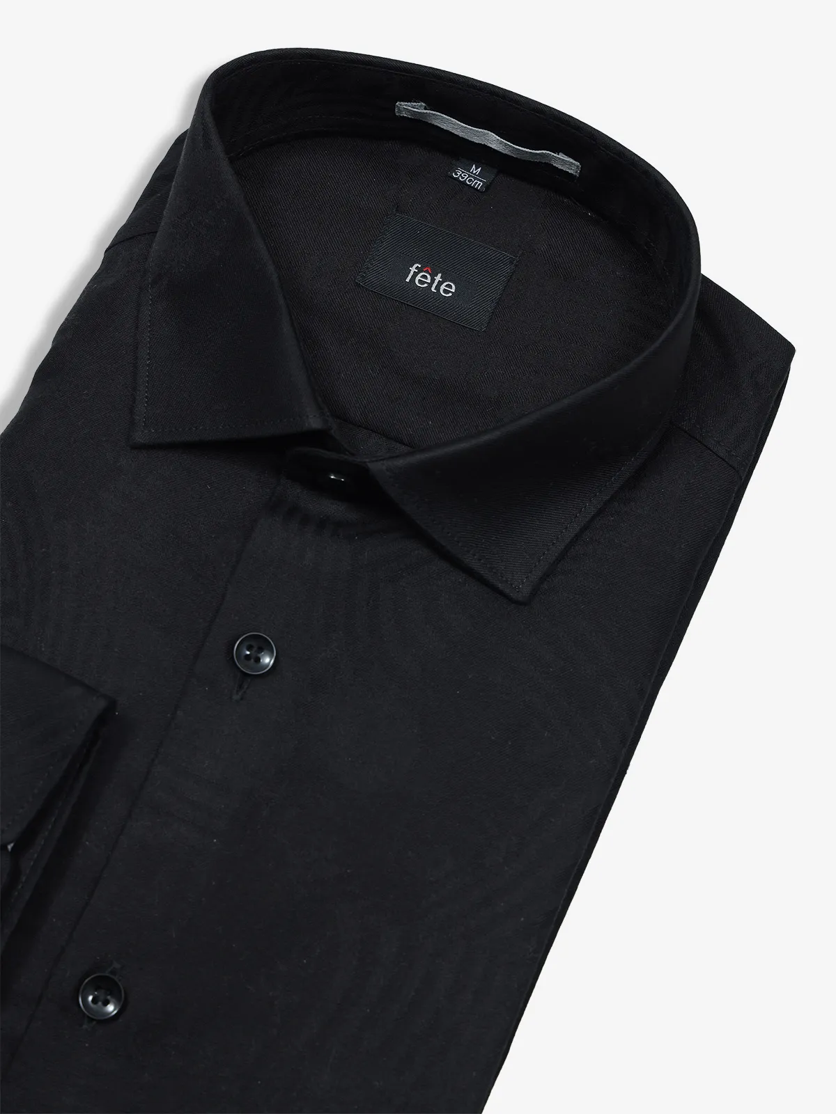 FETE plain cotton black formal shirt