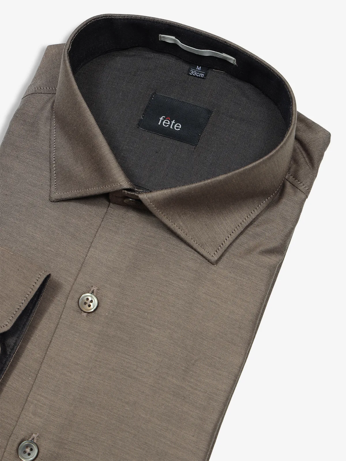 FETE plain khaki cotton shirt