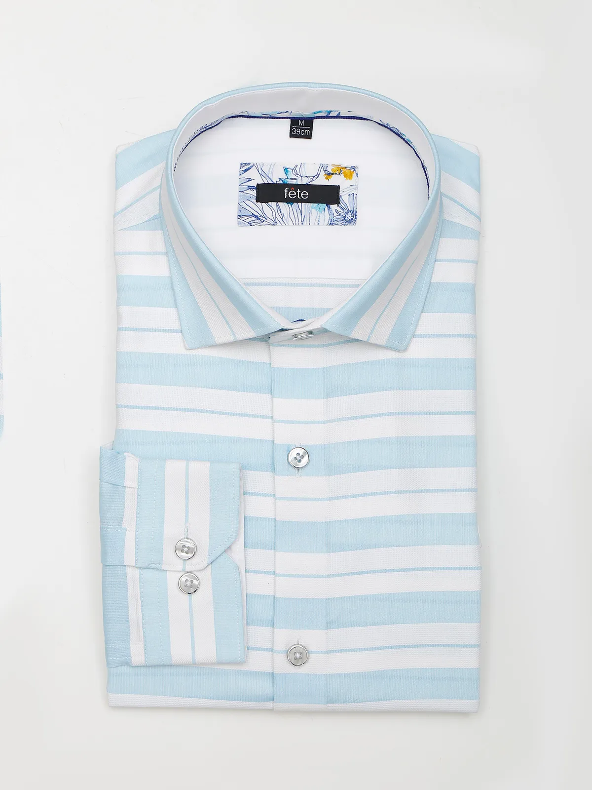 Fete sky blue and white stripe shirt