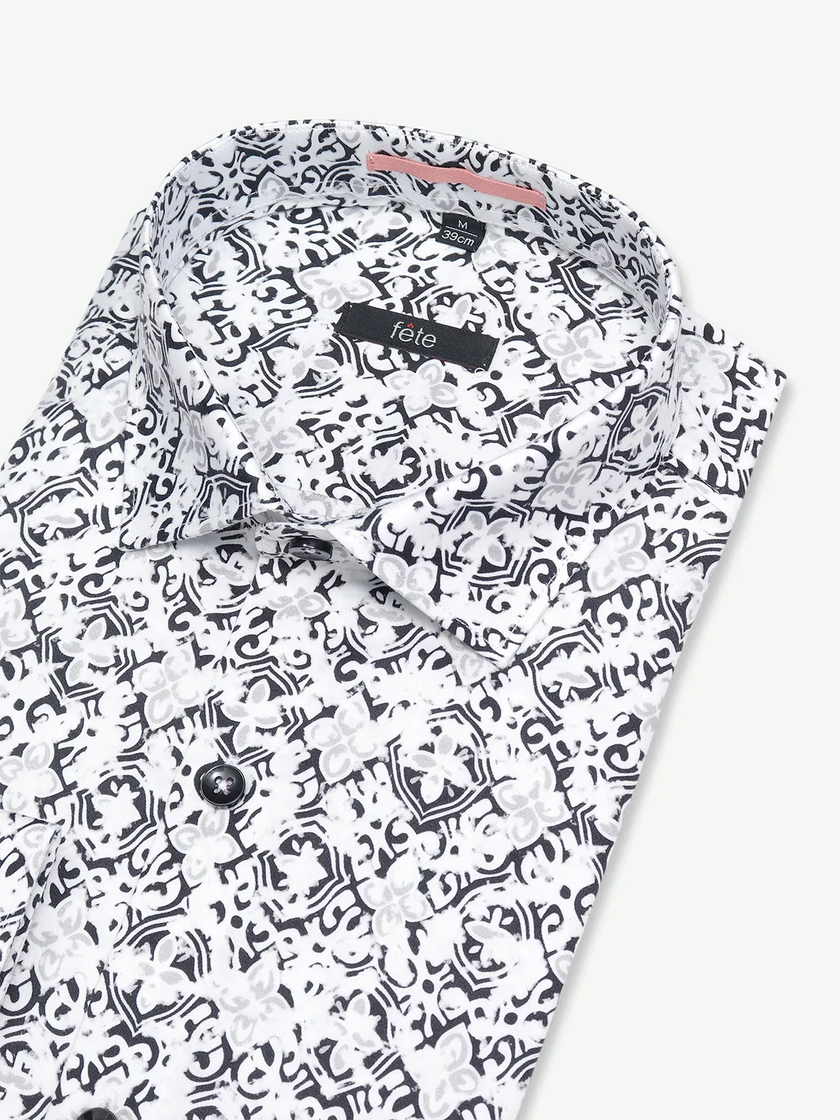 Fete white cotton printed shirt