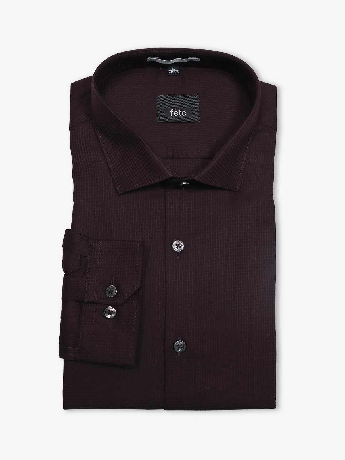 FETE wine cotton plain formal shirt