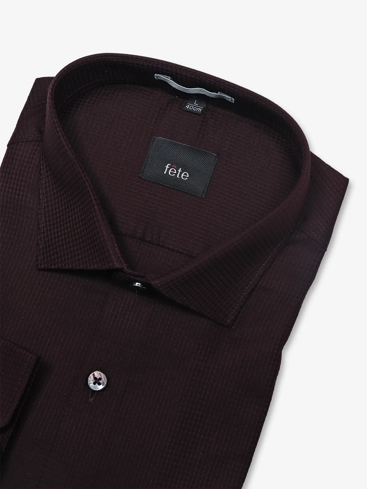 FETE wine cotton plain formal shirt