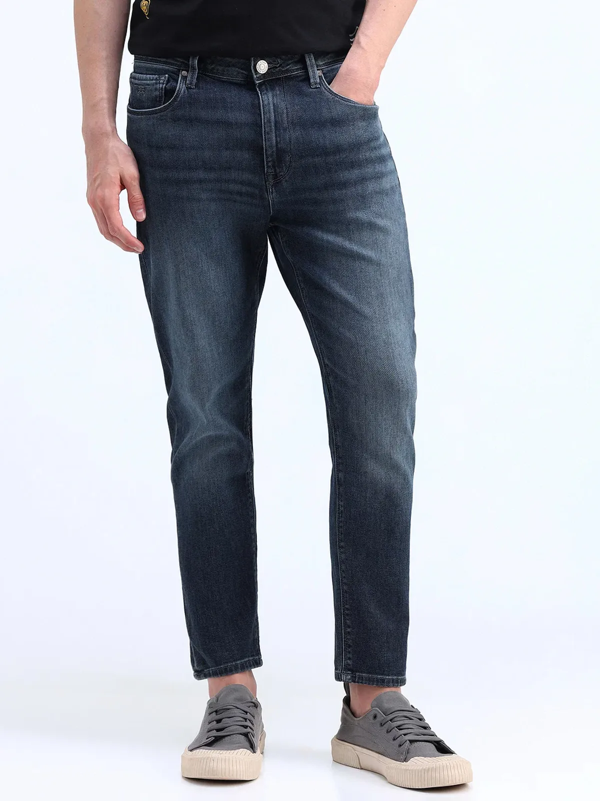 FLYING MACHINE black washed denim jeans
