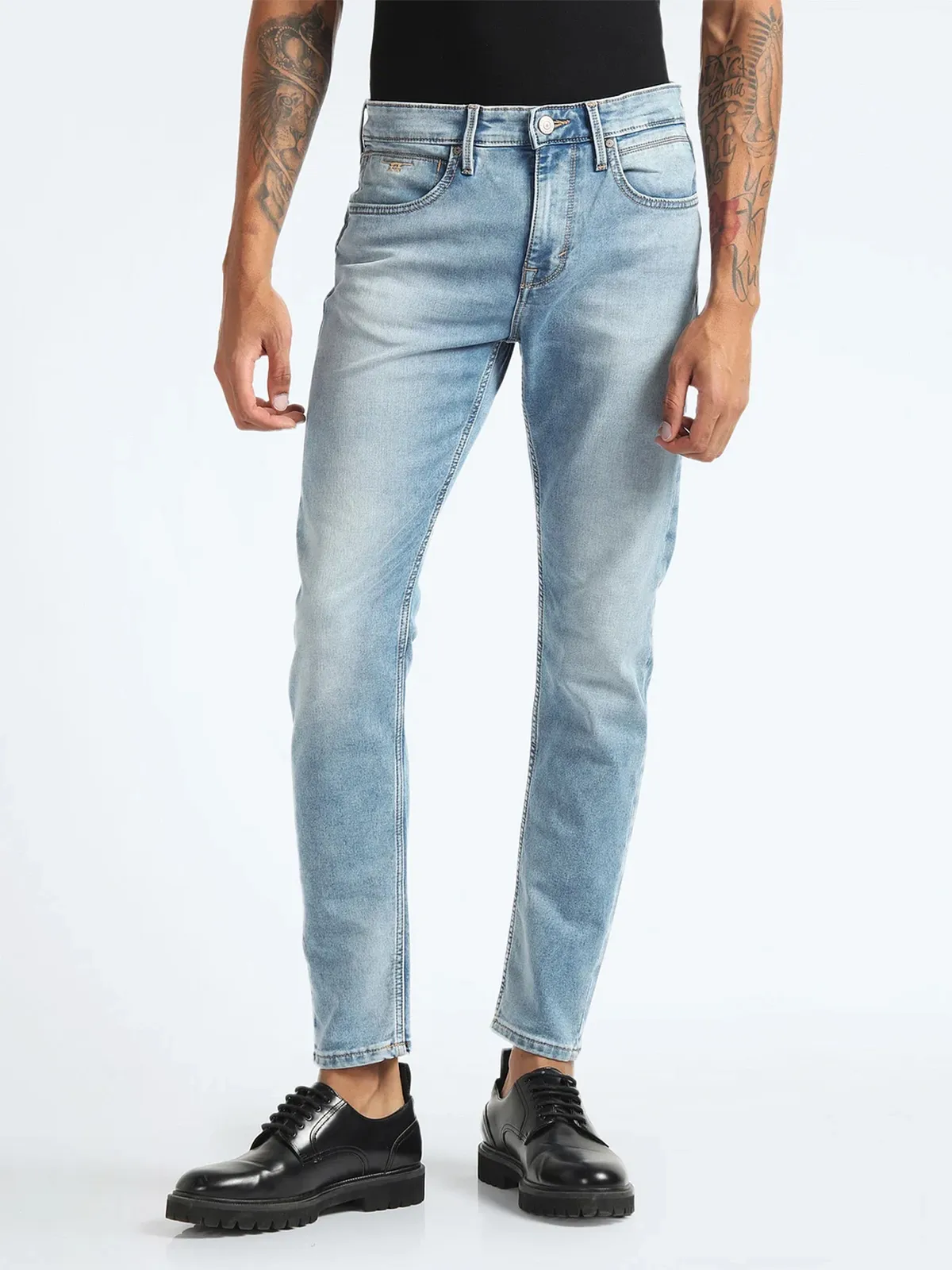 FLYING MACHINE light blue slim tapered jeans