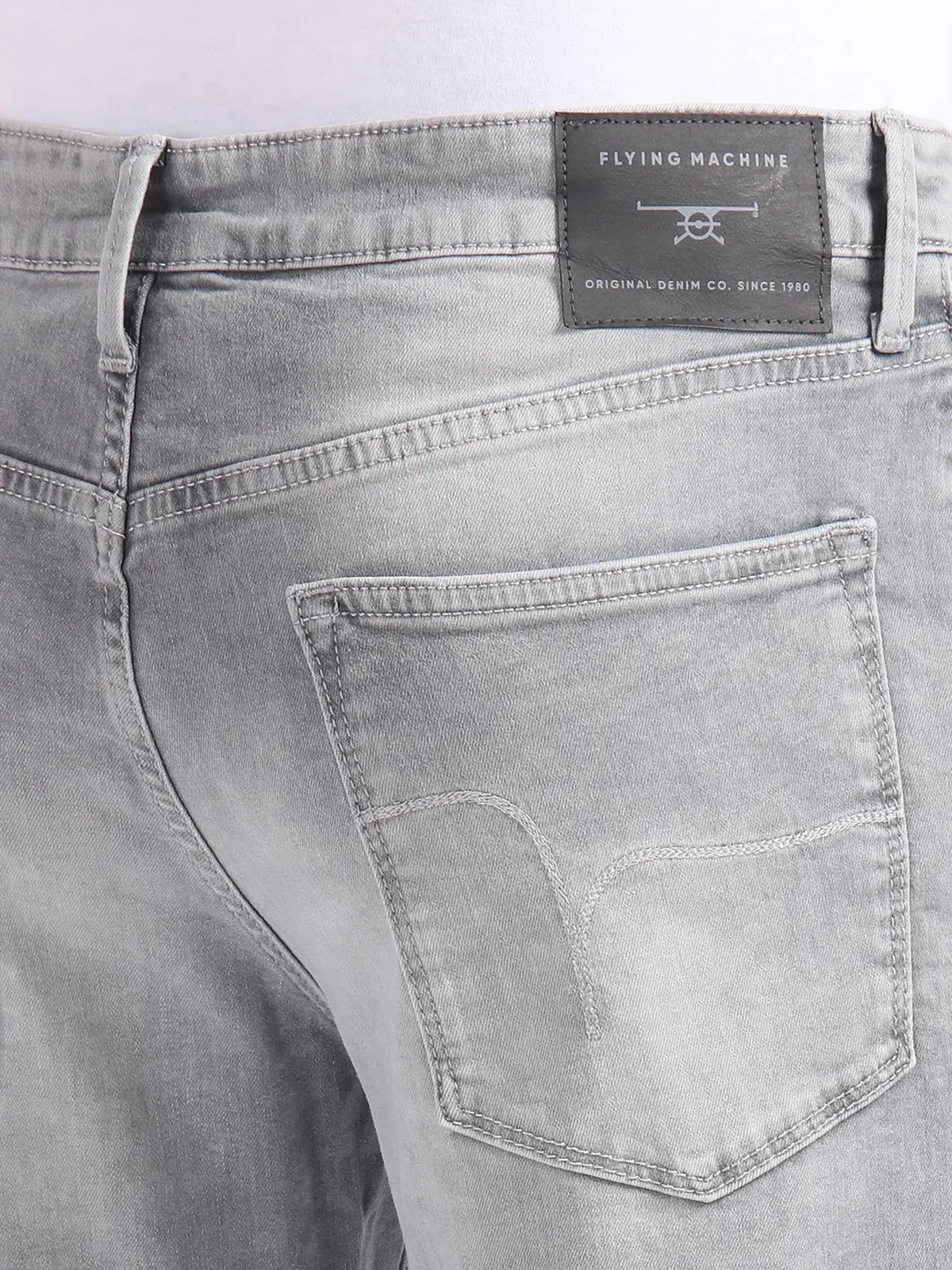 Flying Machine light grey relax tapered fit jeans