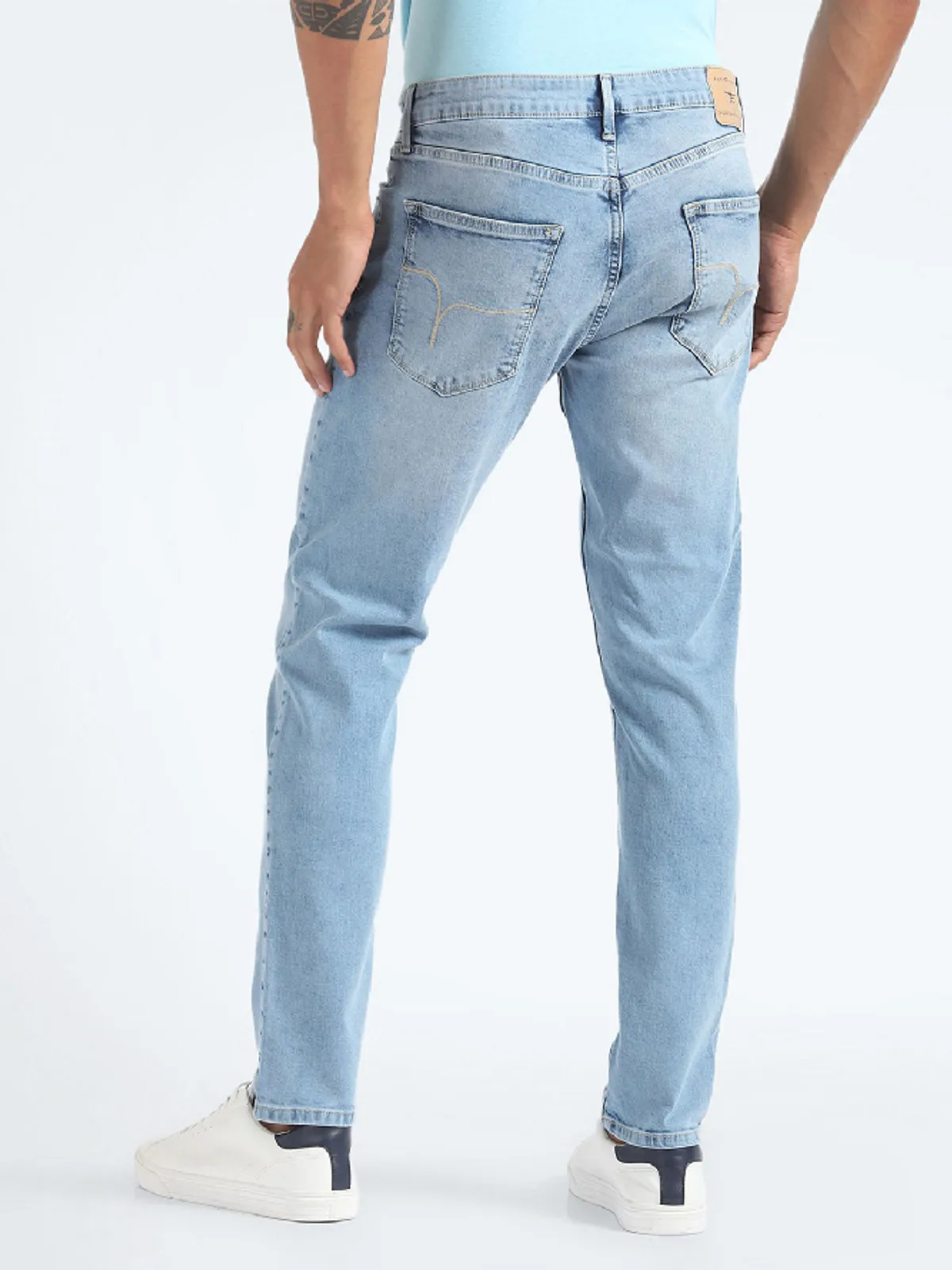 Flying Machine sky blue slim tapered fit jeans