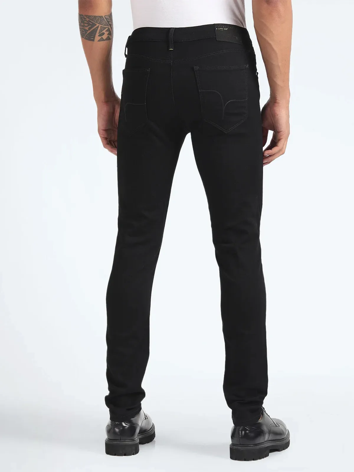 FLYING MACHINE solid black super skinny fit jeans