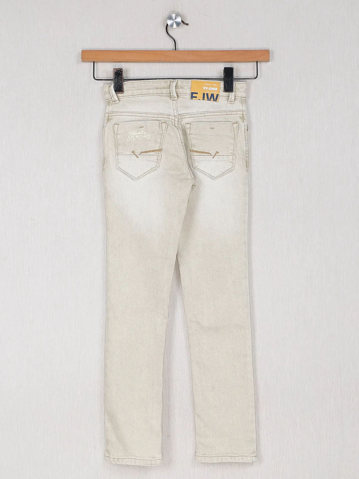 Forway cream ripped denim jeans
