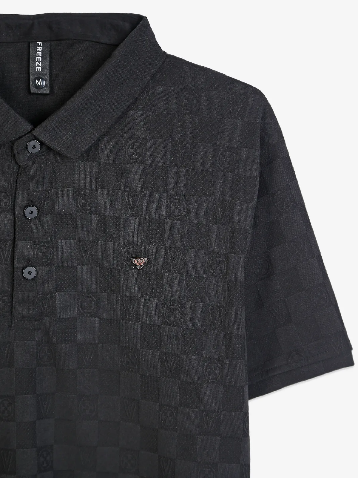 Freeze black checks polo t-shirt