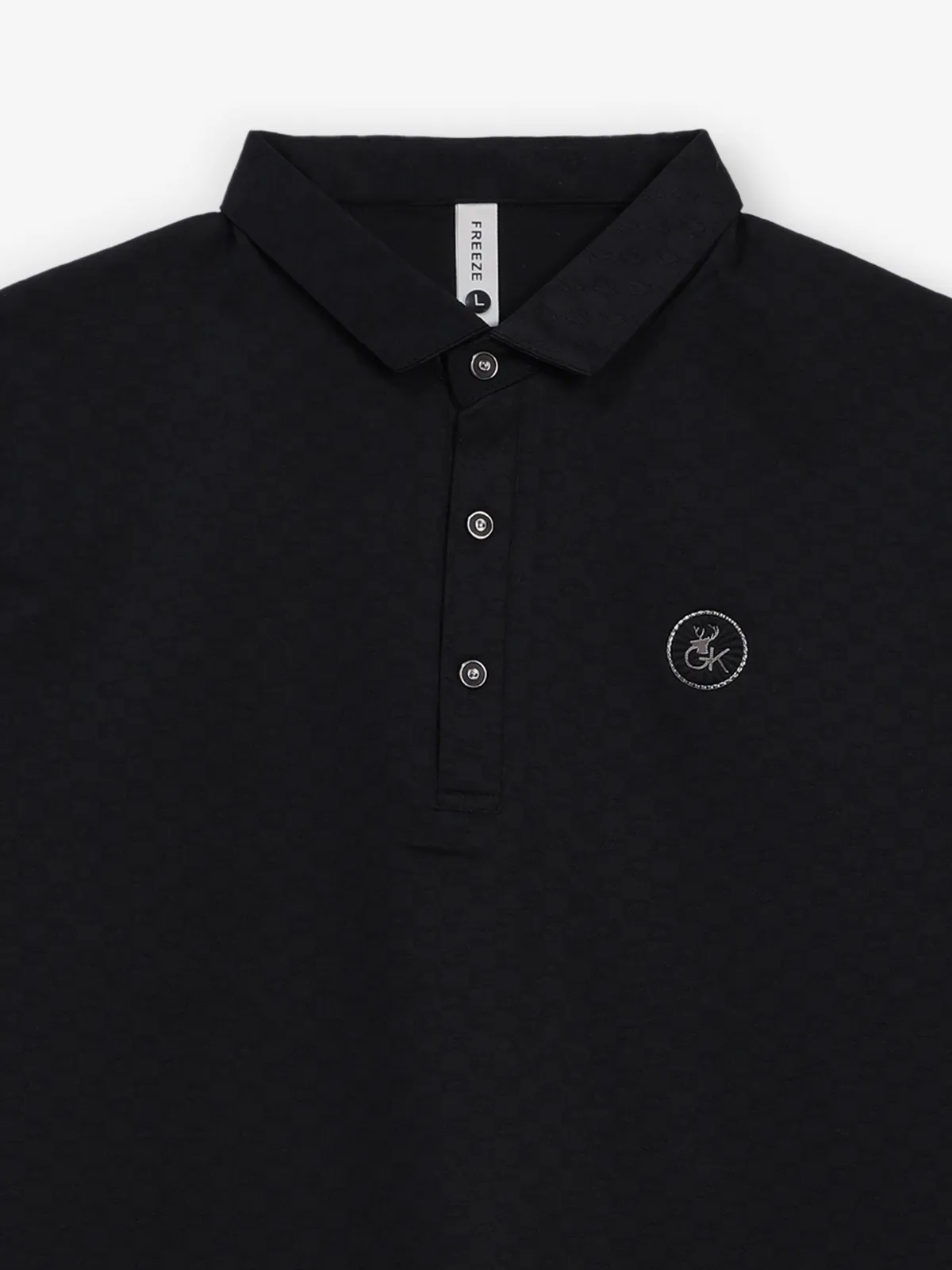 FREEZE black cotton slim fit polo t-shirt