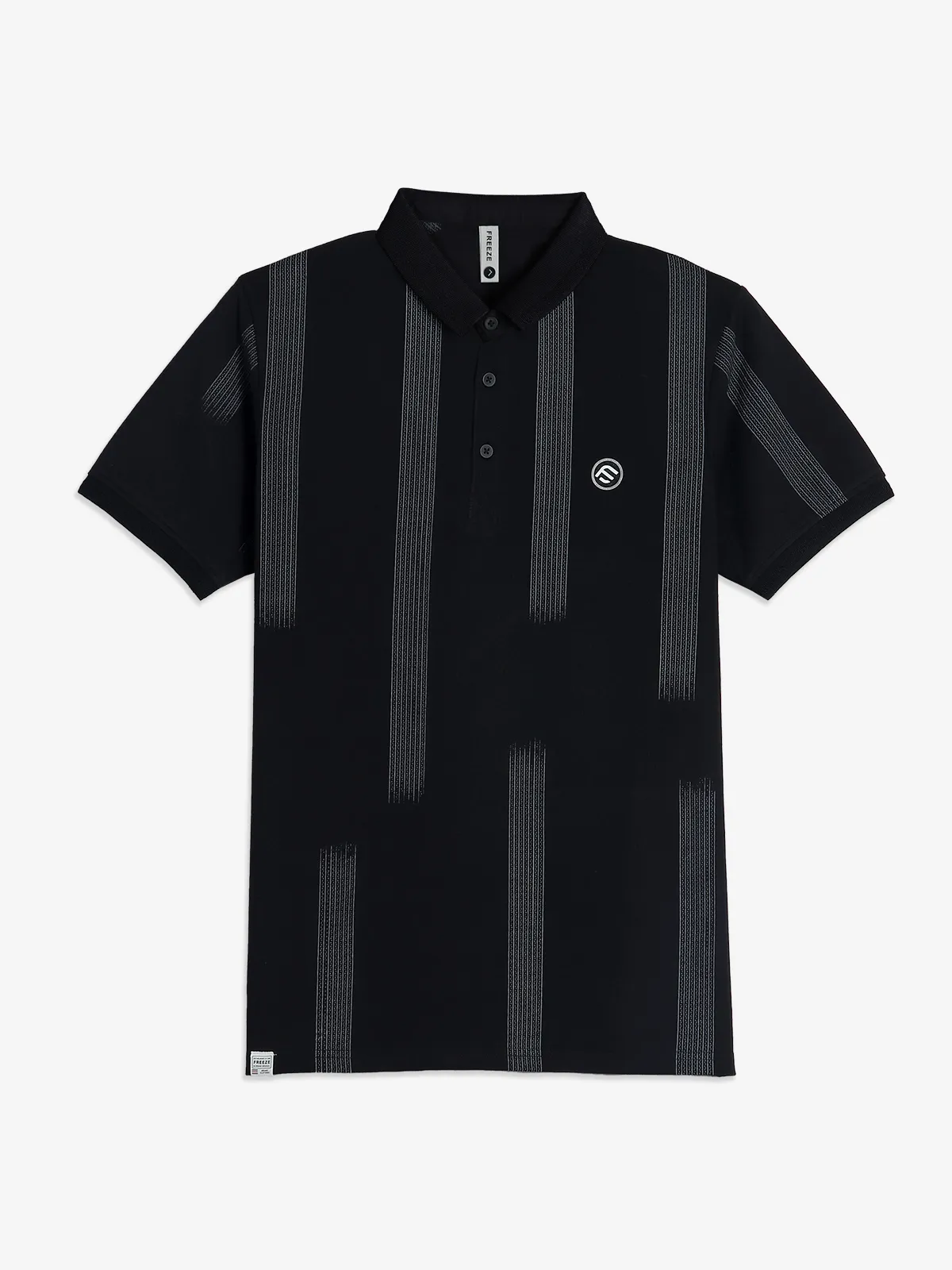 FREEZE black stripe cotton t-shirt