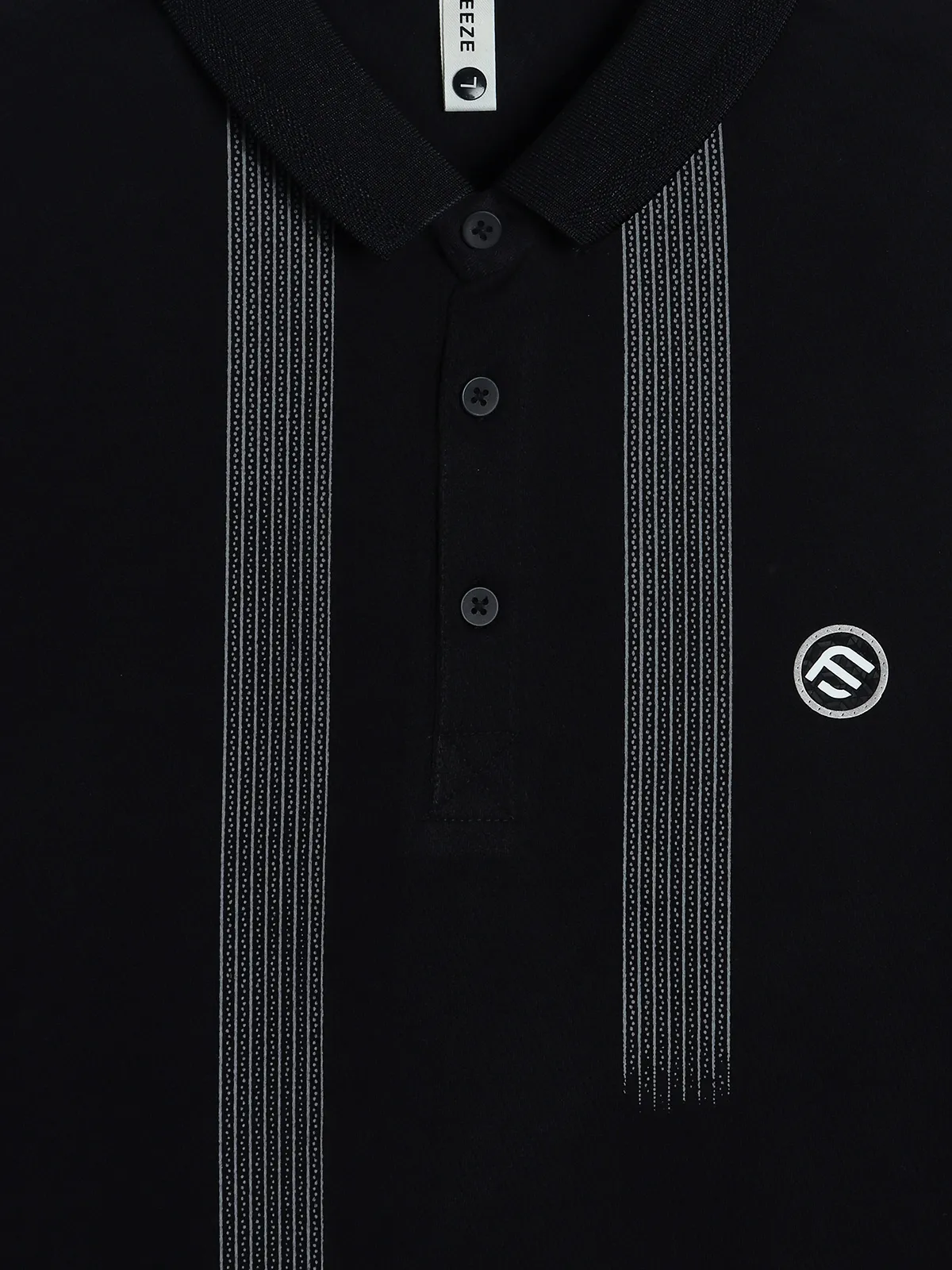 FREEZE black stripe cotton t-shirt