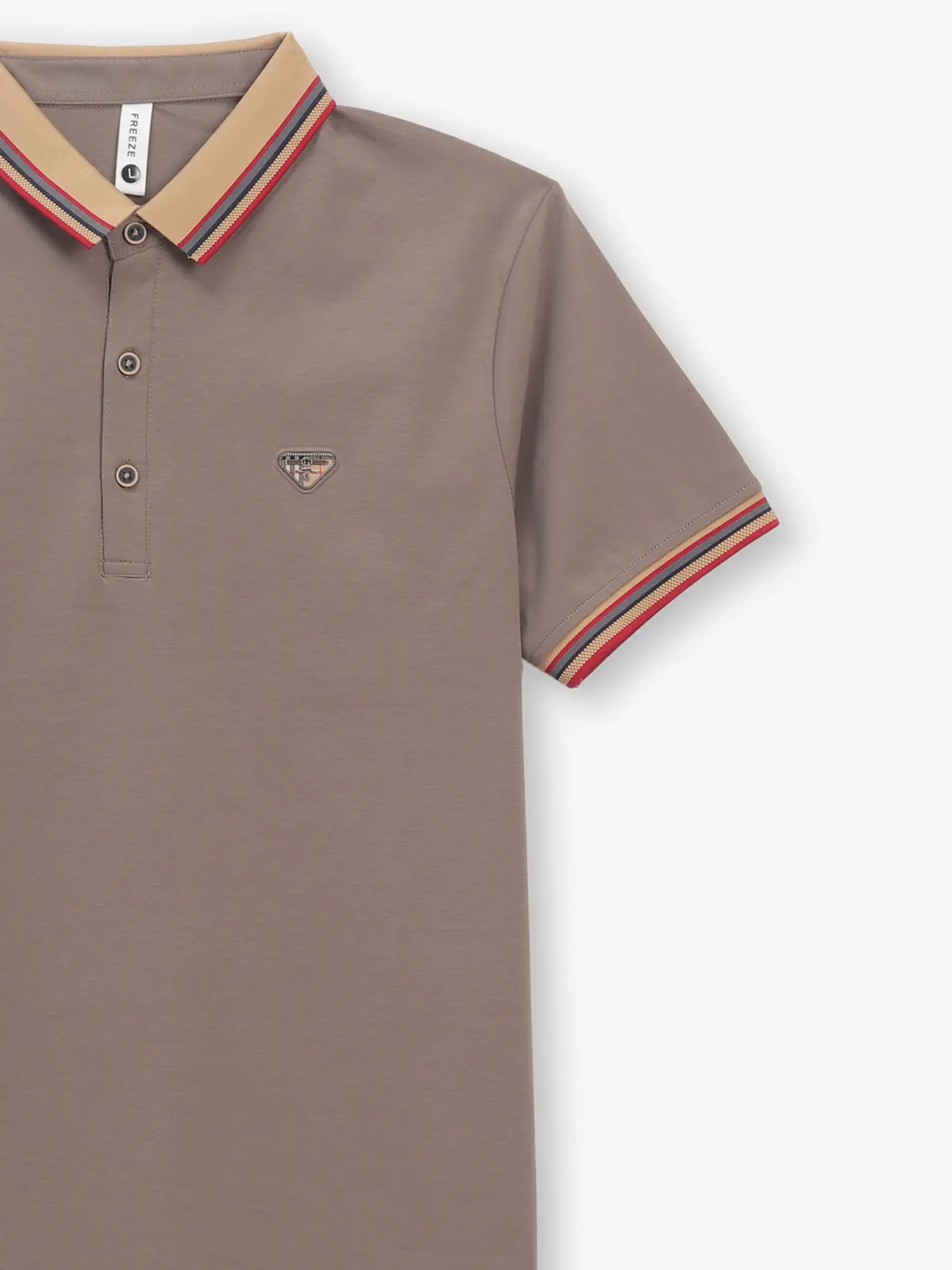 FREEZE brown cotton slim fit t-shirt
