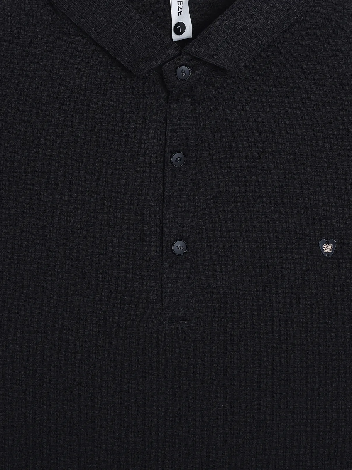 FREEZE cotton black texture t-shirt